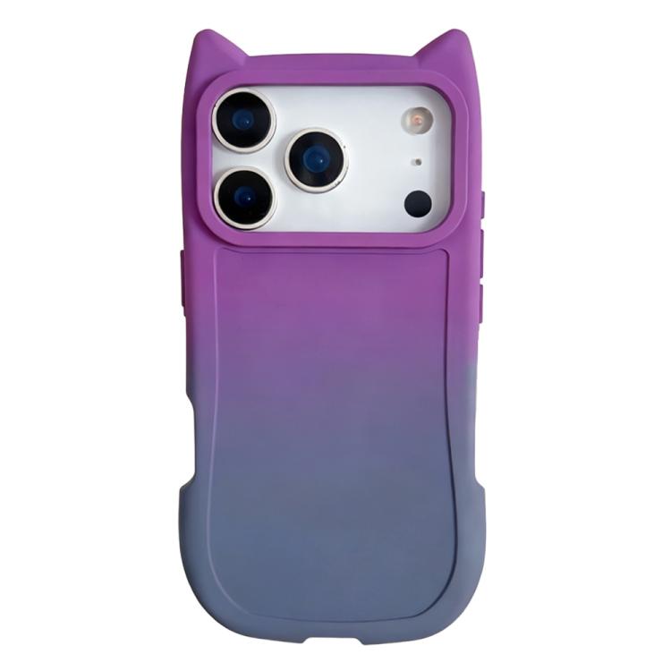 Gradient Cat Ear Design TPU Phone Case, For iPhone 17 Pro Max, For iPhone 17 Pro, For iPhone 17, For iPhone 16 Pro Max