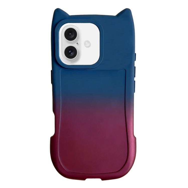 Gradient Cat Ear Design TPU Phone Case, For iPhone 17 Pro Max, For iPhone 17 Pro, For iPhone 17, For iPhone 16 Pro Max
