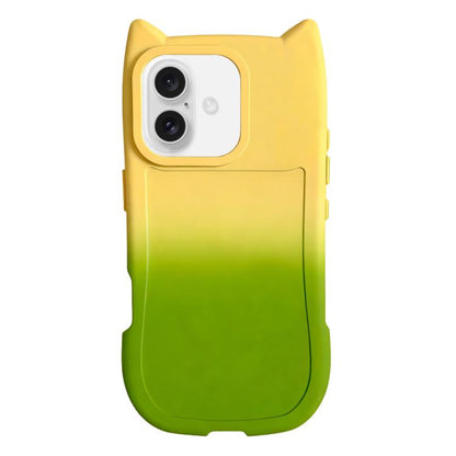 Gradient Cat Ear Design TPU Phone Case, For iPhone 17 Pro Max, For iPhone 17 Pro, For iPhone 17, For iPhone 16 Pro Max