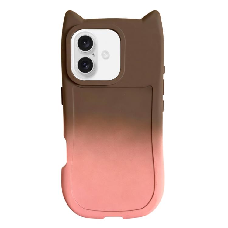 Gradient Cat Ear Design TPU Phone Case, For iPhone 17 Pro Max, For iPhone 17 Pro, For iPhone 17, For iPhone 16 Pro Max