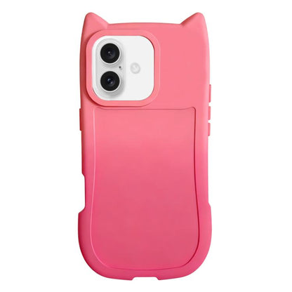 Gradient Cat Ear Design TPU Phone Case, For iPhone 17 Pro Max, For iPhone 17 Pro, For iPhone 17, For iPhone 16 Pro Max