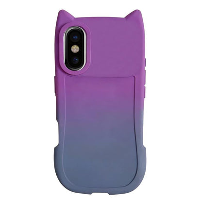 Gradient Cat Ear Design TPU Phone Case, For iPhone X / XS, For iPhone XR, For iPhone XS Max, For iPhone 7 Plus/8 Plus