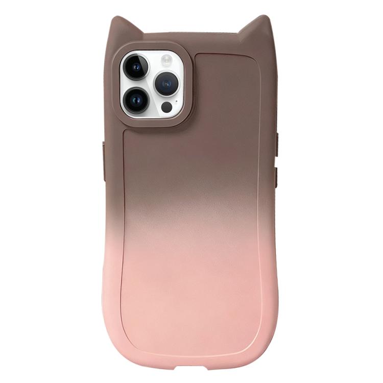 Gradient Cat Ear Design TPU Phone Case, For iPhone 17 Pro Max, For iPhone 17 Pro, For iPhone 17, For iPhone 16 Pro Max