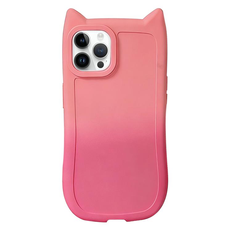 Gradient Cat Ear Design TPU Phone Case, For iPhone 16 Pro, For iPhone 16 Plus, For iPhone 16, For iPhone 15 Pro Max