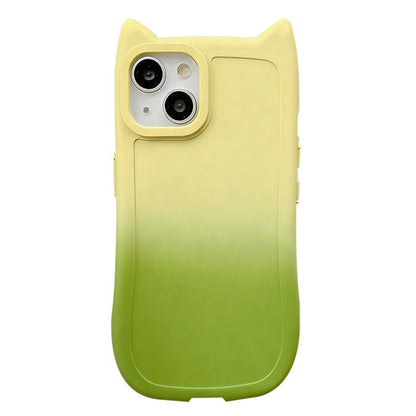 Gradient Cat Ear Design TPU Phone Case, For iPhone 14, For iPhone 14 Pro, For iPhone 14 Pro Max, For iPhone 13 Pro Max