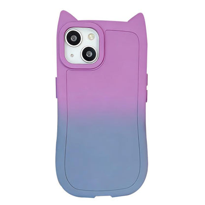 Gradient Cat Ear Design TPU Phone Case, For iPhone 14, For iPhone 14 Pro, For iPhone 14 Pro Max, For iPhone 13 Pro Max