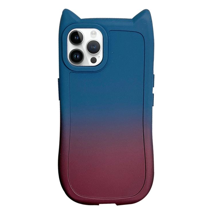 Gradient Cat Ear Design TPU Phone Case, For iPhone 14, For iPhone 14 Pro, For iPhone 14 Pro Max, For iPhone 13 Pro Max