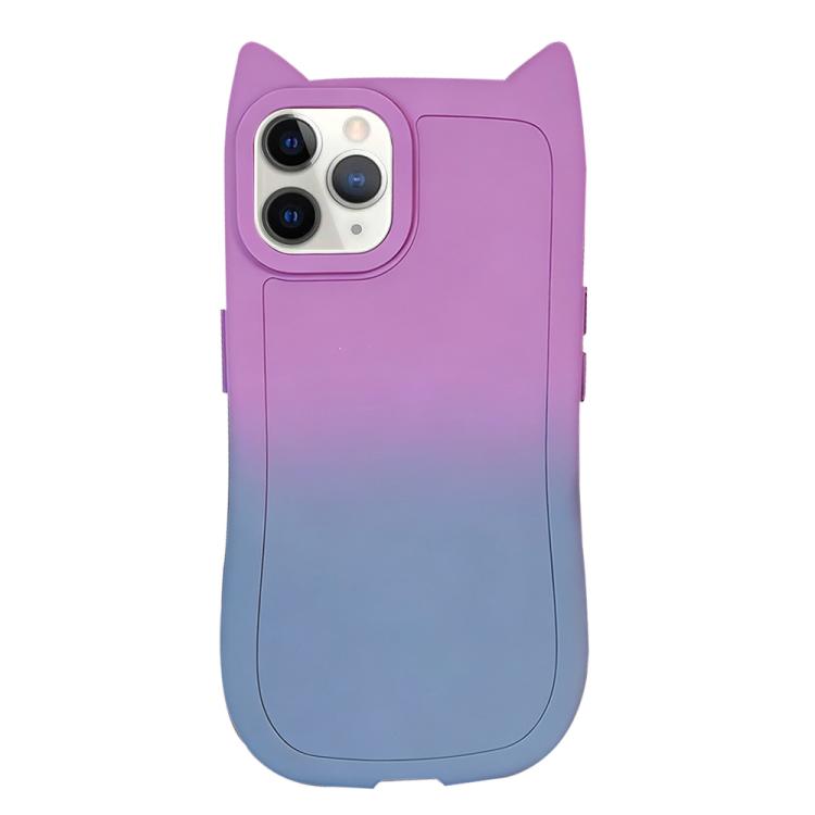 Gradient Cat Ear Design TPU Phone Case, For iPhone 12 Pro, For iPhone 11 Pro Max, For iPhone 11, For iPhone 11 Pro