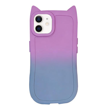 Gradient Cat Ear Design TPU Phone Case, For iPhone 12 Pro, For iPhone 11 Pro Max, For iPhone 11, For iPhone 11 Pro