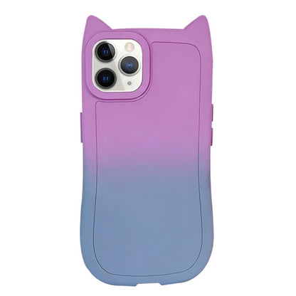 Gradient Cat Ear Design TPU Phone Case, For iPhone 12 Pro, For iPhone 11 Pro Max, For iPhone 11, For iPhone 11 Pro