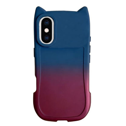 Gradient Cat Ear Design TPU Phone Case, For iPhone X / XS, For iPhone XR, For iPhone XS Max, For iPhone 7 Plus/8 Plus