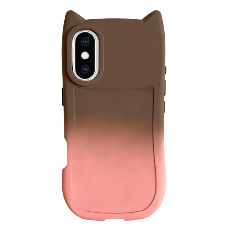 Gradient Cat Ear Design TPU Phone Case, For iPhone X / XS, For iPhone XR, For iPhone XS Max, For iPhone 7 Plus/8 Plus