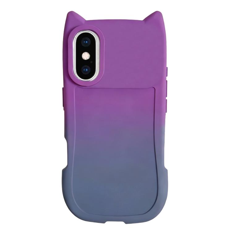 Gradient Cat Ear Design TPU Phone Case, For iPhone X / XS, For iPhone XR, For iPhone XS Max, For iPhone 7 Plus/8 Plus