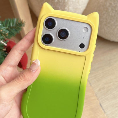 Gradient Cat Ear Design TPU Phone Case, For iPhone 17 Pro Max, For iPhone 17 Pro, For iPhone 17, For iPhone 16 Pro Max