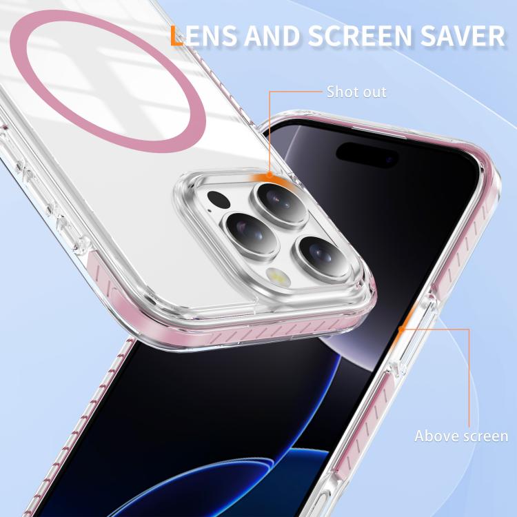 Crystal Shield Clear Magnetic Acrylic Hybrid TPU Phone Case, For iPhone 16 Pro Max, For iPhone 16 Pro, For iPhone 16 Plus