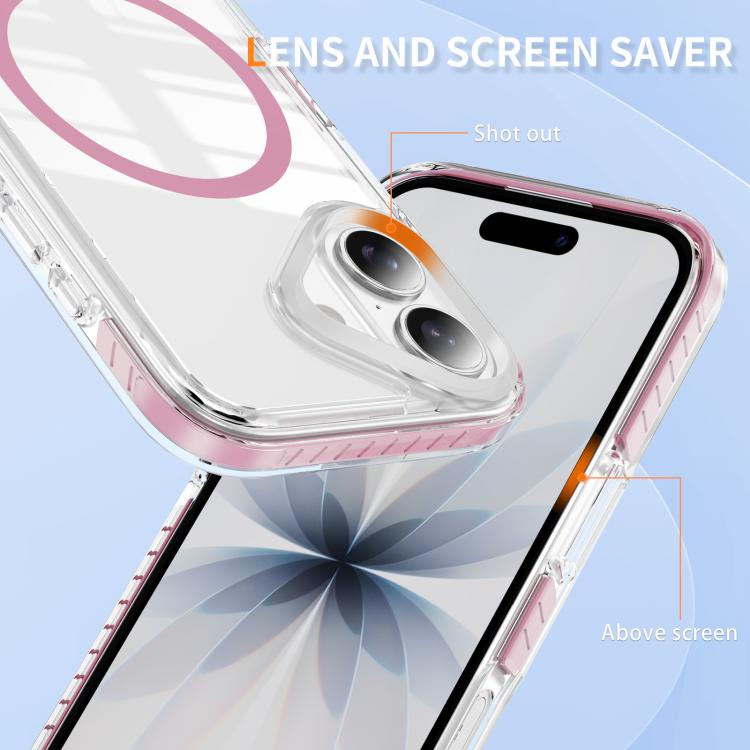 Crystal Shield Clear Magnetic Acrylic Hybrid TPU Phone Case, For iPhone 16 Plus, For iPhone 16, For iPhone 15 Pro Max