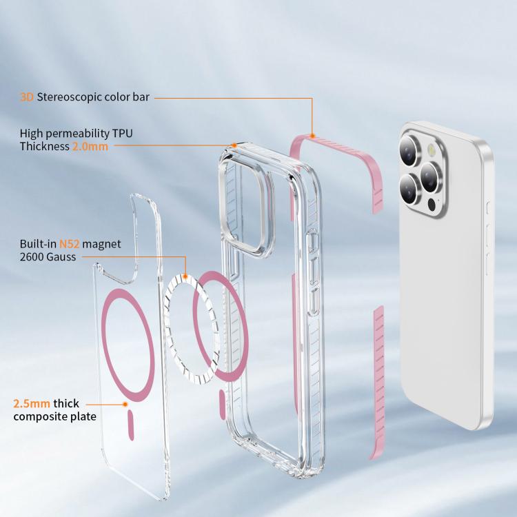 Crystal Shield Clear Magnetic Acrylic Hybrid TPU Phone Case, For iPhone 15 Pro, For iPhone 15 Plus, For iPhone 15
