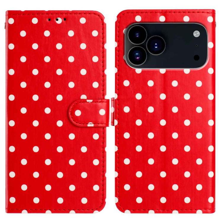 Small Dots Pattern Vegan Leather Phone Case, For iPhone 17e / 16e, For iPhone 17 Pro Max, For iPhone 17 Pro, For iPhone 17