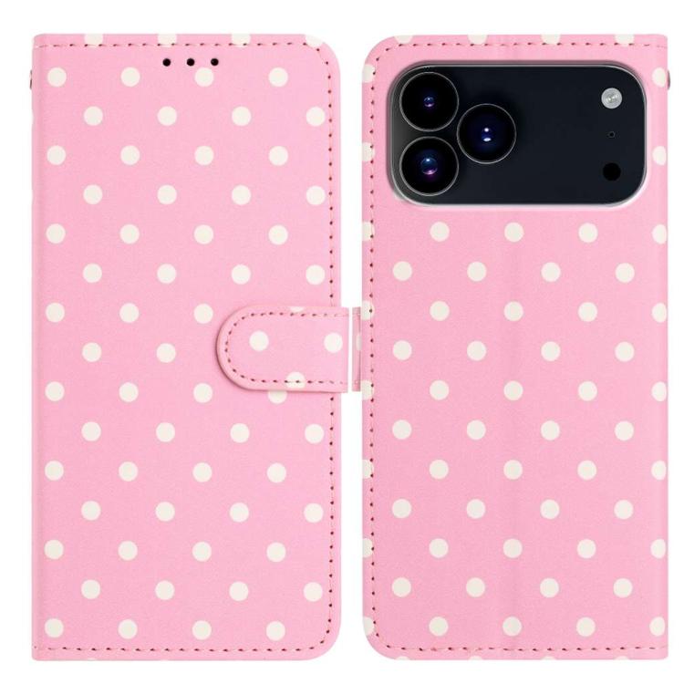 Small Dots Pattern Vegan Leather Phone Case, For iPhone 17e / 16e, For iPhone 17 Pro Max, For iPhone 17 Pro, For iPhone 17