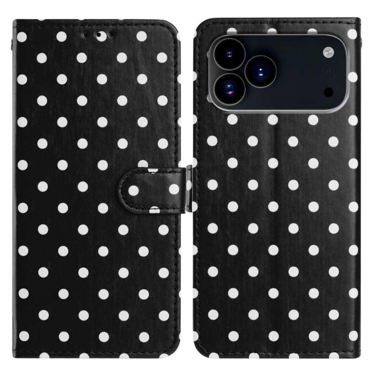 Small Dots Pattern Vegan Leather Phone Case, For iPhone 17e / 16e, For iPhone 17 Pro Max, For iPhone 17 Pro, For iPhone 17