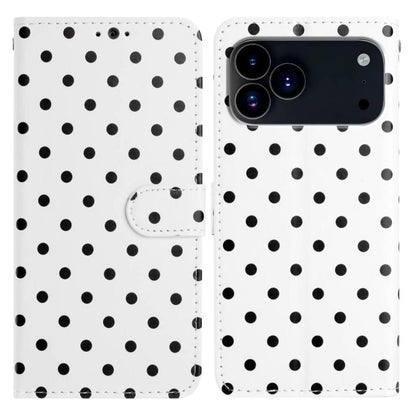 Small Dots Pattern Vegan Leather Phone Case, For iPhone 17e / 16e, For iPhone 17 Pro Max, For iPhone 17 Pro, For iPhone 17
