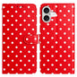 Small Dots Pattern Vegan Leather Phone Case, For iPhone 17e / 16e, For iPhone 17 Pro Max, For iPhone 17 Pro, For iPhone 17