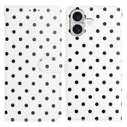 Small Dots Pattern Vegan Leather Phone Case, For iPhone Air, For iPhone 16 Pro Max, For iPhone 16 Pro, For iPhone 16 Plus