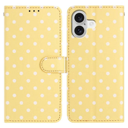 Small Dots Pattern Vegan Leather Phone Case, For iPhone Air, For iPhone 16 Pro Max, For iPhone 16 Pro, For iPhone 16 Plus