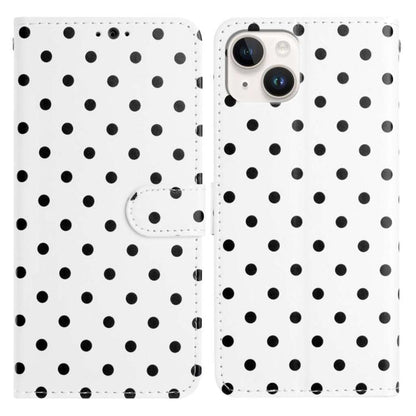 Small Dots Pattern Vegan Leather Phone Case, For iPhone 15, For iPhone 14 Plus, For iPhone 14, For iPhone 14 Pro