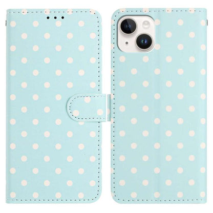 Small Dots Pattern Vegan Leather Phone Case, For iPhone 15, For iPhone 14 Plus, For iPhone 14, For iPhone 14 Pro