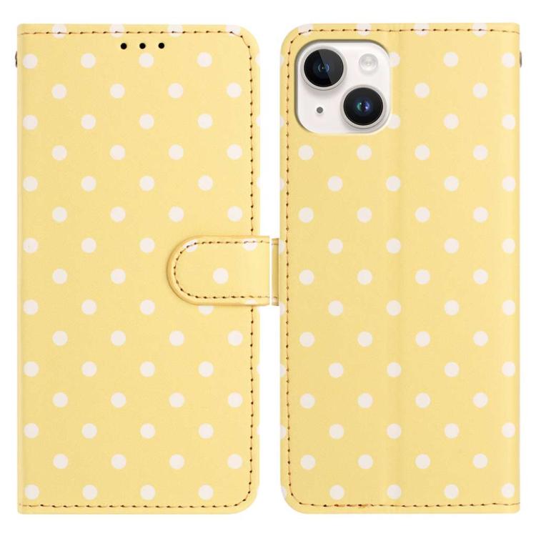 Small Dots Pattern Vegan Leather Phone Case, For iPhone 15, For iPhone 14 Plus, For iPhone 14, For iPhone 14 Pro