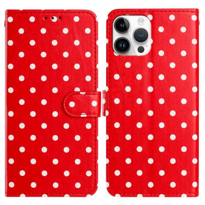 Small Dots Pattern Vegan Leather Phone Case, For iPhone 15, For iPhone 14 Plus, For iPhone 14, For iPhone 14 Pro