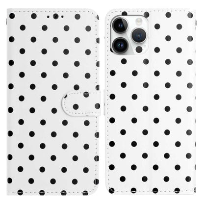 Small Dots Pattern Vegan Leather Phone Case, For iPhone 15, For iPhone 14 Plus, For iPhone 14, For iPhone 14 Pro