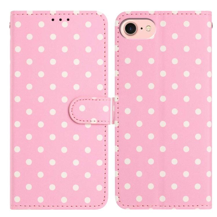 Small Dots Pattern Vegan Leather Phone Case, For iPhone 14 Pro Max, For iPhone SE 2022 / SE 2020 / 7 / 8, For iPhone 13 Pro Max, For iPhone 13 Pro