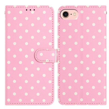 Small Dots Pattern Vegan Leather Phone Case, For iPhone 14 Pro Max, For iPhone SE 2022 / SE 2020 / 7 / 8, For iPhone 13 Pro Max, For iPhone 13 Pro