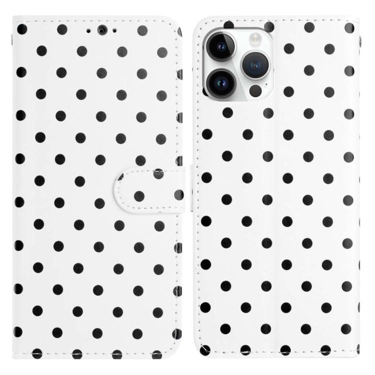 Small Dots Pattern Vegan Leather Phone Case, For iPhone 14 Pro Max, For iPhone SE 2022 / SE 2020 / 7 / 8, For iPhone 13 Pro Max, For iPhone 13 Pro