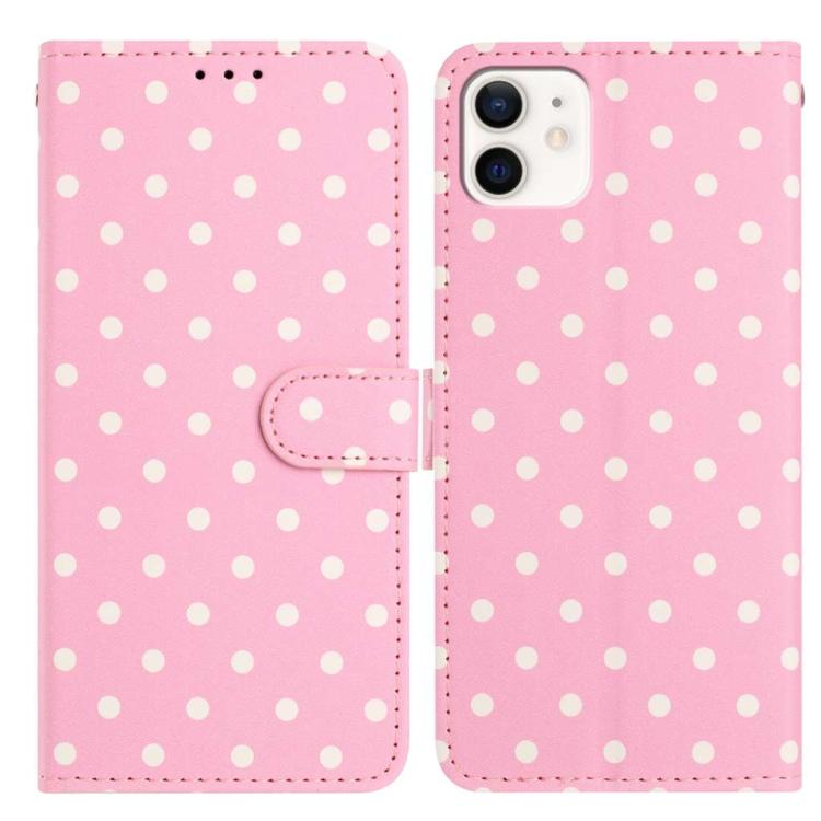 Small Dots Pattern Vegan Leather Phone Case, For iPhone 11 Pro Max, For iPhone 11, For iPhone 11 Pro, For iPhone X / XS