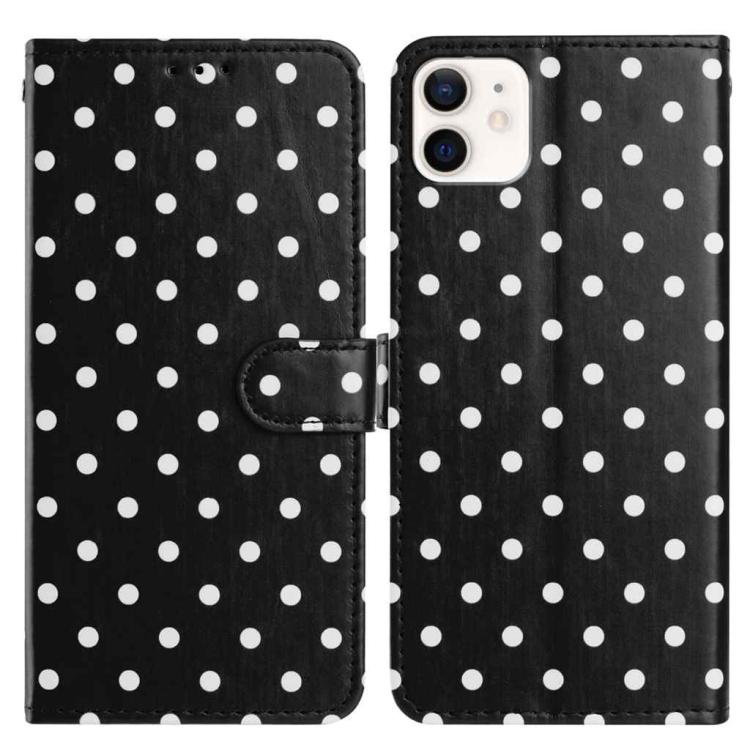 Small Dots Pattern Vegan Leather Phone Case, For iPhone 11 Pro Max, For iPhone 11, For iPhone 11 Pro, For iPhone X / XS