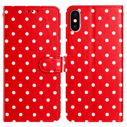 Small Dots Pattern Vegan Leather Phone Case, For iPhone 11 Pro Max, For iPhone 11, For iPhone 11 Pro, For iPhone X / XS