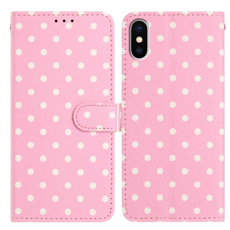 Small Dots Pattern Vegan Leather Phone Case, For iPhone 11 Pro Max, For iPhone 11, For iPhone 11 Pro, For iPhone X / XS