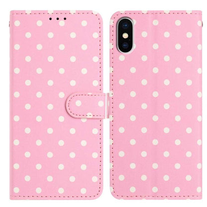 Small Dots Pattern Vegan Leather Phone Case, For iPhone 11 Pro Max, For iPhone 11, For iPhone 11 Pro, For iPhone X / XS
