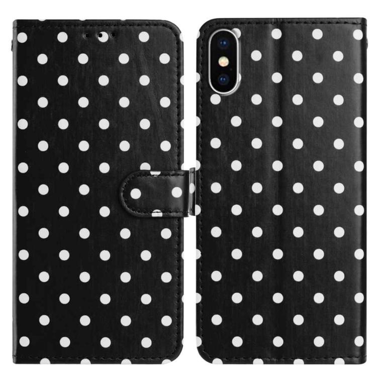 Small Dots Pattern Vegan Leather Phone Case, For iPhone 11 Pro Max, For iPhone 11, For iPhone 11 Pro, For iPhone X / XS
