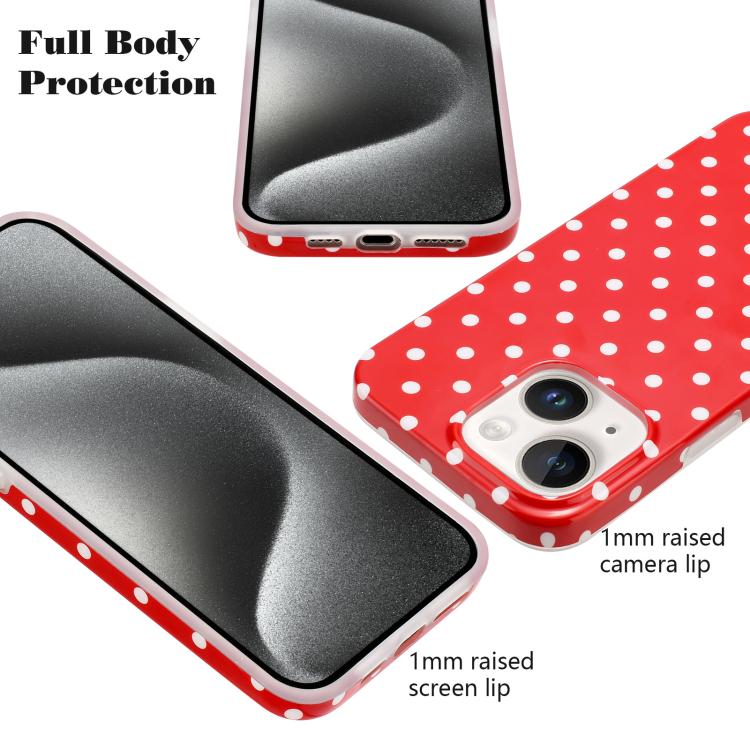 IMD Colorful Dots Pattern TPU Full Coverage Phone Case, For iPhone 15 Plus, For iPhone 15, For iPhone 14 Plus