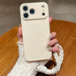 Solid Color Liquid Silicone Magnetic Phone Case with Lanyard, For iPhone 17 Pro Max