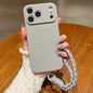 Solid Color Liquid Silicone Magnetic Phone Case with Lanyard, For iPhone 17 Pro Max