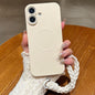Solid Color Liquid Silicone Magnetic Phone Case with Lanyard, For iPhone 17