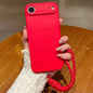 Solid Color Liquid Silicone Magnetic Phone Case with Lanyard, For iPhone Air