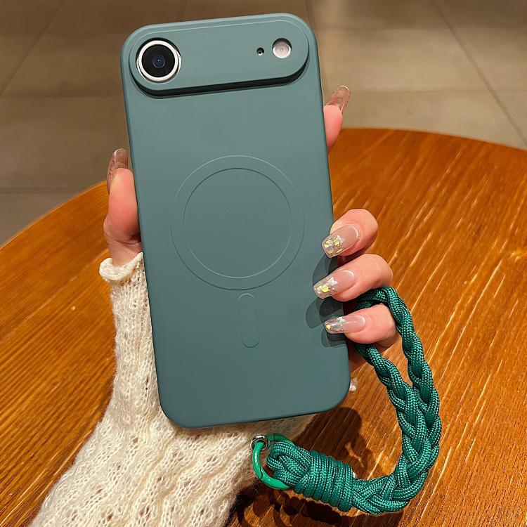 Solid Color Liquid Silicone Magnetic Phone Case with Lanyard, For iPhone Air