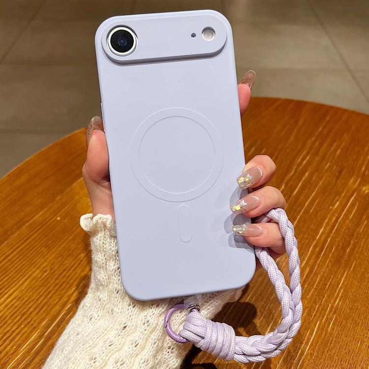 Solid Color Liquid Silicone Magnetic Phone Case with Lanyard, For iPhone Air