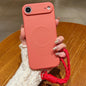 Solid Color Liquid Silicone Magnetic Phone Case with Lanyard, For iPhone Air
